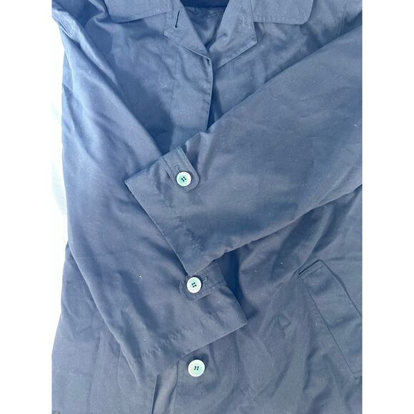 Sanyo NY Womens sz S Oversized Black Button Down Trench Coat City Chic Hong Kong - Picture 13 of 14